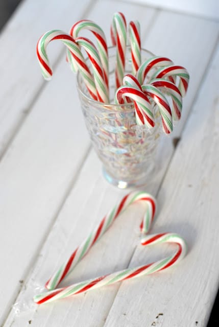 candy canes in a glass