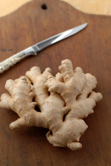 ginger with a knife