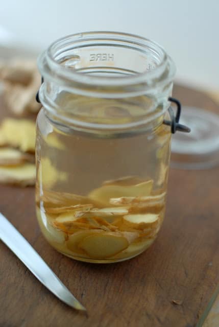 ginger infusing with vodka