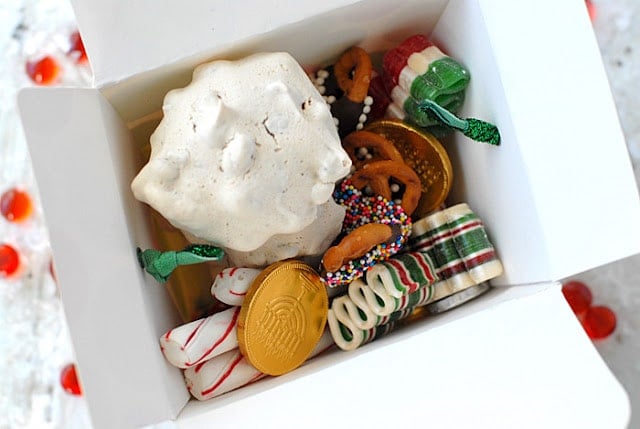 A box filled with different types of food for holidays