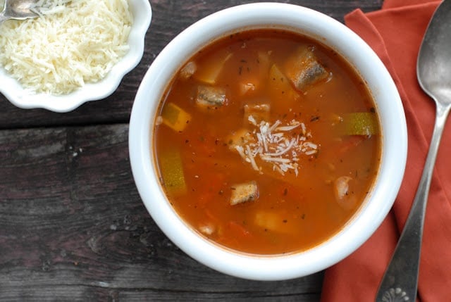 A bowl of Minestrone soup