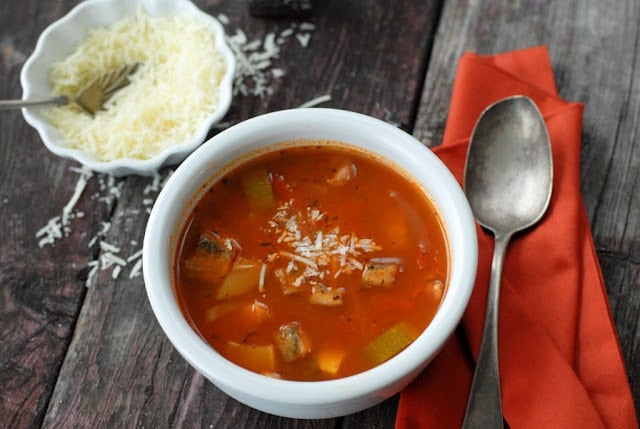 A bowl of Minestrone soup