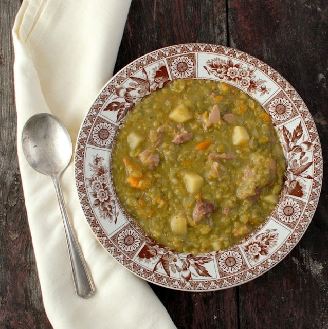 bowl of split pea soup