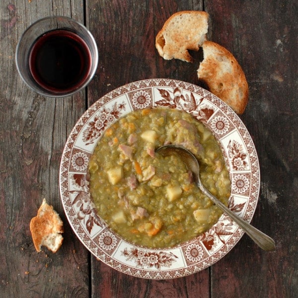 Split Pea Soup with Red Wine and Ham 