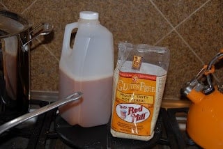 ingredients for apple cider hot cereal