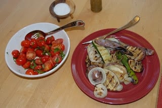 A plate of food on a table