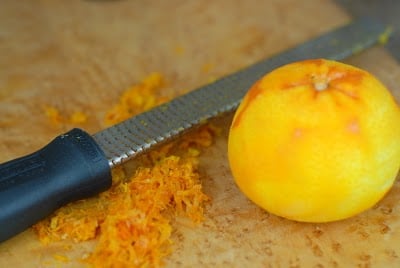 zesting an orange