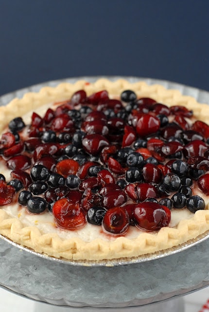 cherry and blueberry cloud pie