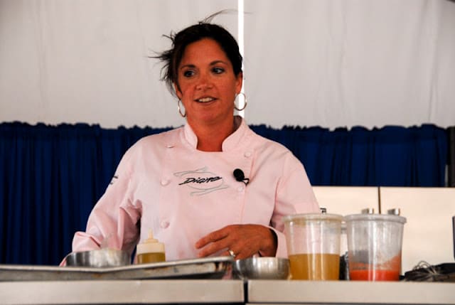 A person preparing food inside of it, with Celebrity chef