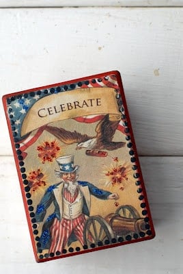 vintage red white and blue patriotic box