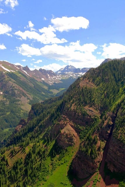 A view of a large mountain in the background