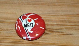 I heart meat pin