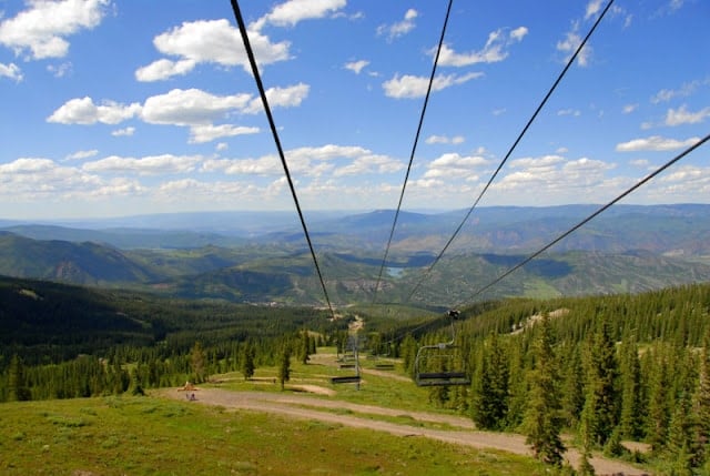 chairlift with mountain view