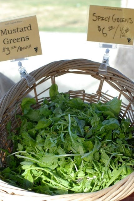 fresh greens in basket