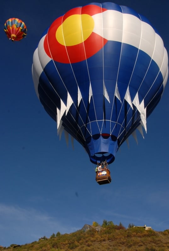 A large balloon in the air