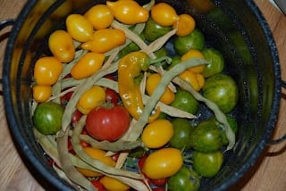 A bowl of food, with Tomato