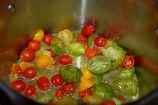 tomatoes on cooking pot