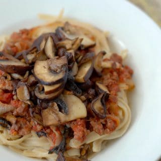 sauteed mushrooms and pasta