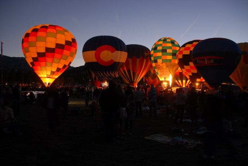 Snowmass (Hot Air) Balloon Festival Night glow