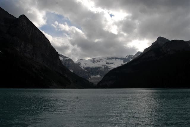 Lake Louise with a mountain in the background