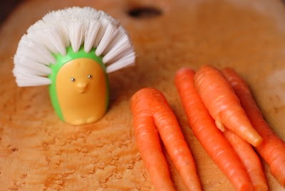 scrubbing carrots