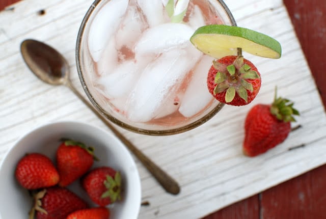 strawberry spritzer from above