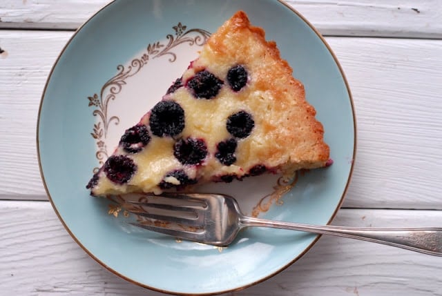 slice of raspberry tart on plate