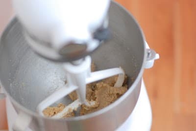 cookie dough in mixer