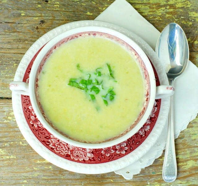 green garlic baby leek potato soup