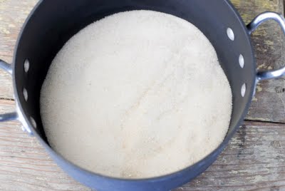 simmering milk in saucepan