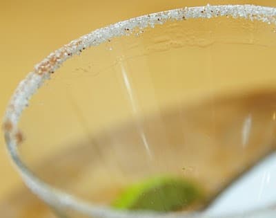 sugar rimmed cocktail glass