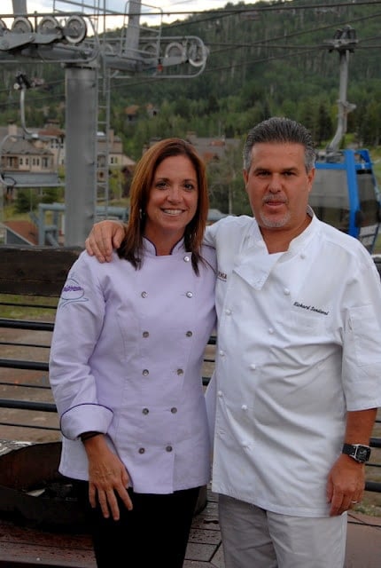 Chef Richard Sandoval and Chef Diane at snowmass culinary festival