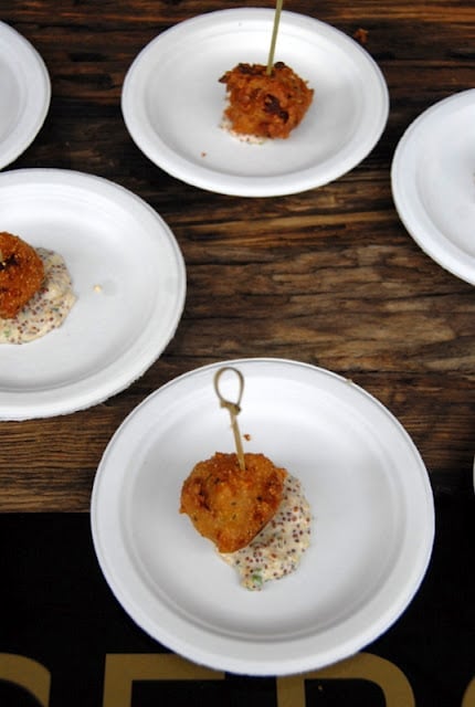 A close up of a plate of food on a table