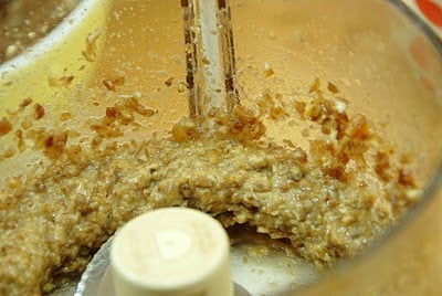 granola ingredients in a food processor