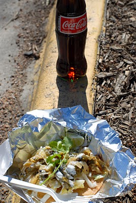 food truck tacos and soda