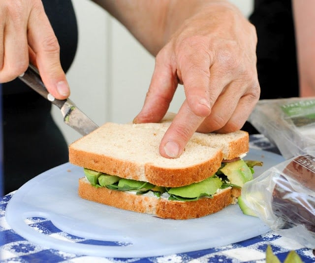 cutting sandwich