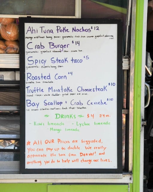 food truck menu