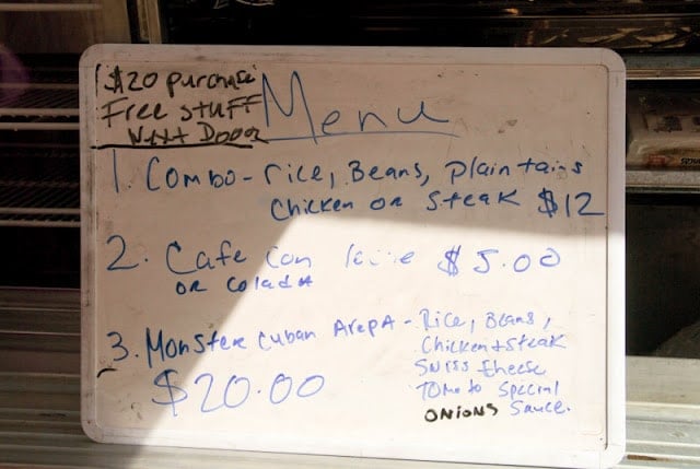 food truck menu