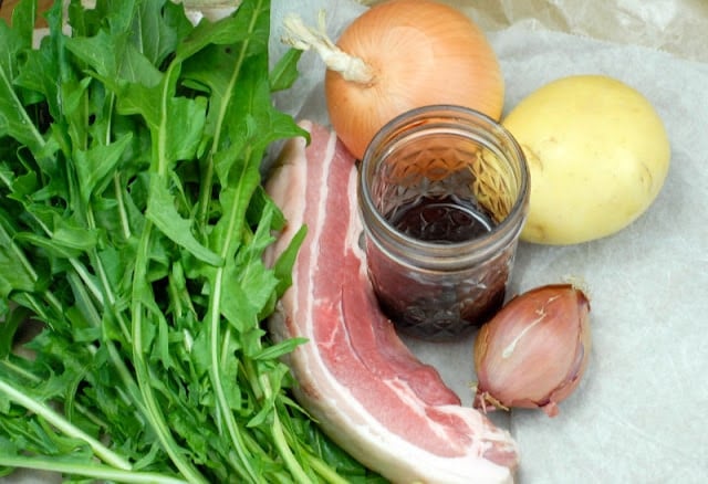 ingredients for Dandelion Salad