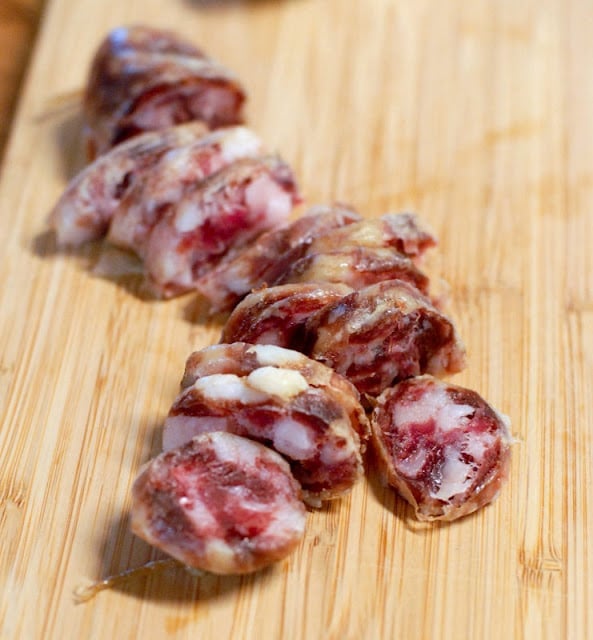 mangalitsa saucisse sec and lardo