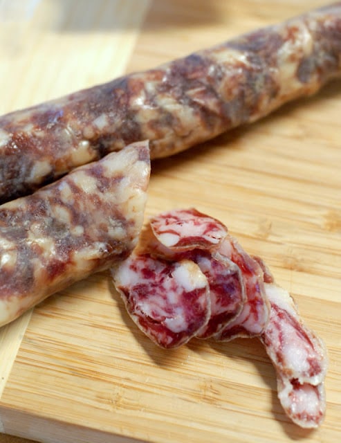 mangalitsa saucisse sec and lardo