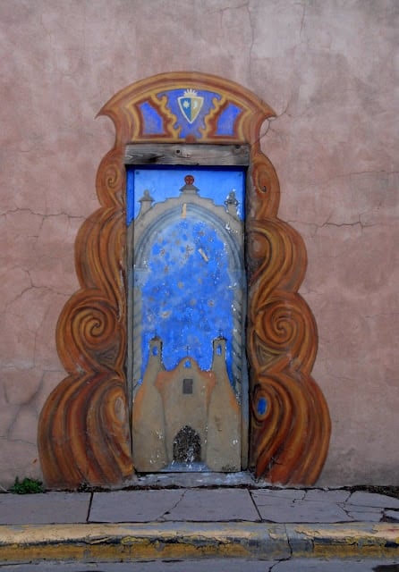 colorful door in Santa Fe NM