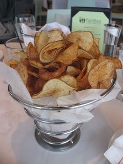 freshly made potato chips