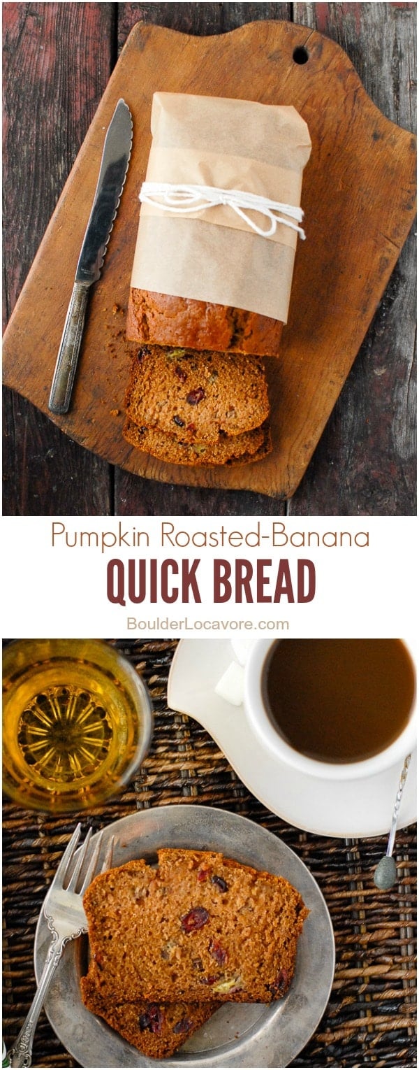 Pumpkin Roasted-Banana Quick Bread collage