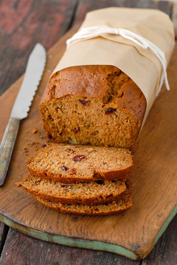 Pumpkin Roasted-Banana Quick Bread sliced