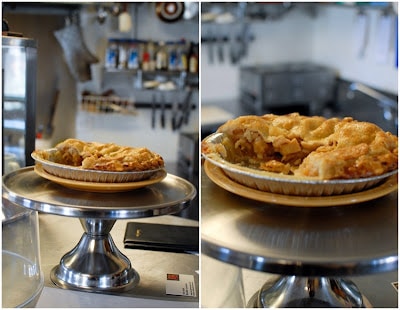 pie on a cake stand