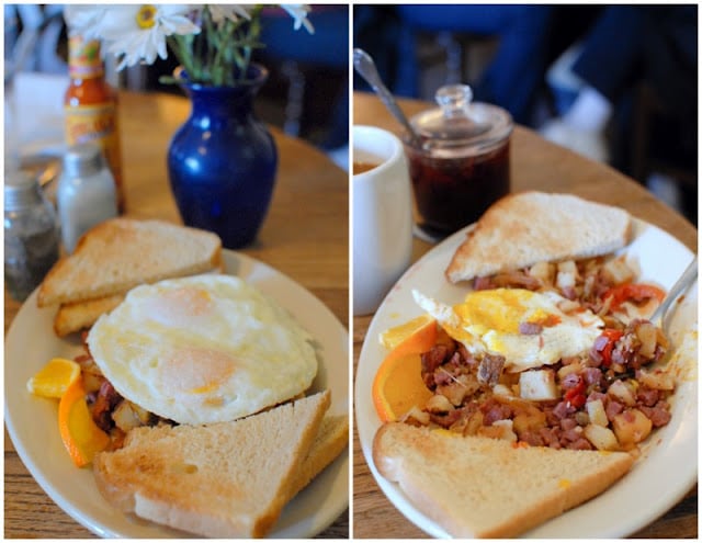 A plate of food on a table at Crane Hollow Cafe