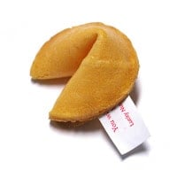 A close up of Fortune cookie