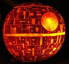 carved pumpkin like space ship