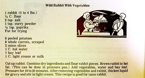 wild rabbit with vegetables recipe
